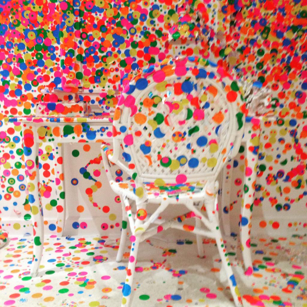 StudioCpt's tweet image. Yayoi Kusama's installation at the @davidzwirner gallery NY. Amazing to put down my dots as part of this piece
