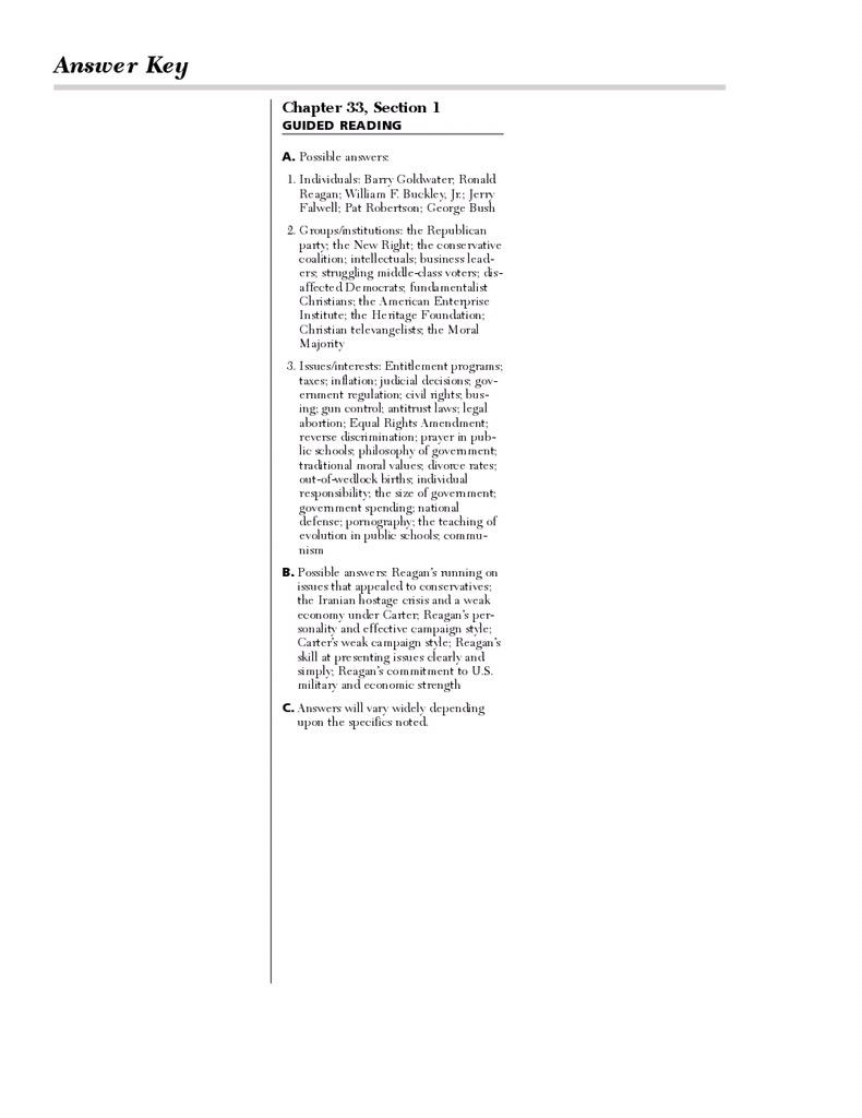 YeetMeThemAnswers on Twitter: "Chapter 33 Section 1: Guided Reading and Reteaching Activity answer keys http://t.co/4p9uWjTWYt"