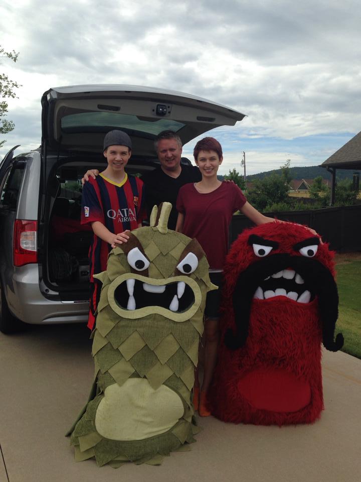 hungercrunch's tweet image. we’re at @GoIsGood this week. look for the ugly monsters! #GOcamp2015 #GOforever #fighthunger