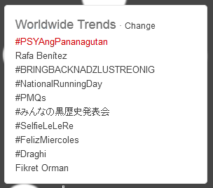ColaBoink's tweet image. #PSYAngPananagutan trending worldwide (1st) and nationwide (1st). 😉