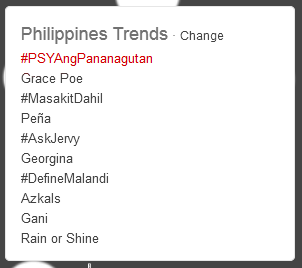 ColaBoink's tweet image. #PSYAngPananagutan trending worldwide (1st) and nationwide (1st). 😉