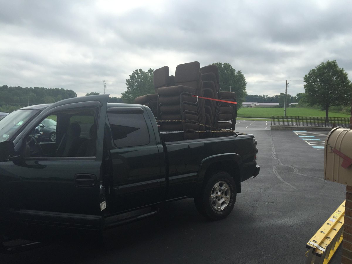 NathanMcW's tweet photo. Need more chairs for church on Sunday! #lwchurch #growing hope we don’t get pulled over! @tonynelsen1 http://t.co/M1PZe2pauV