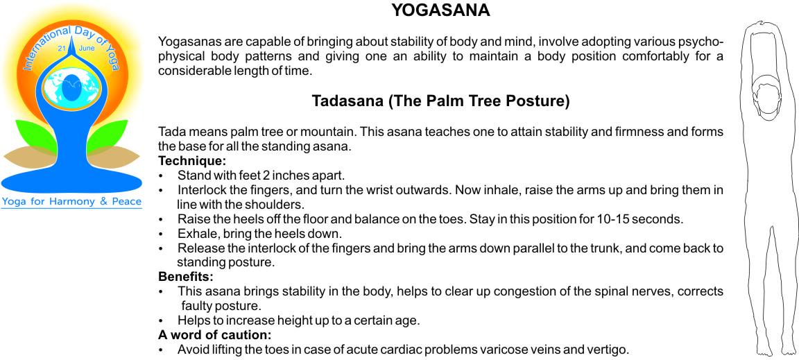 Today onwards will share details on Asanas. We begin with Standing Postures, first of which is Tadasana #YogaDay