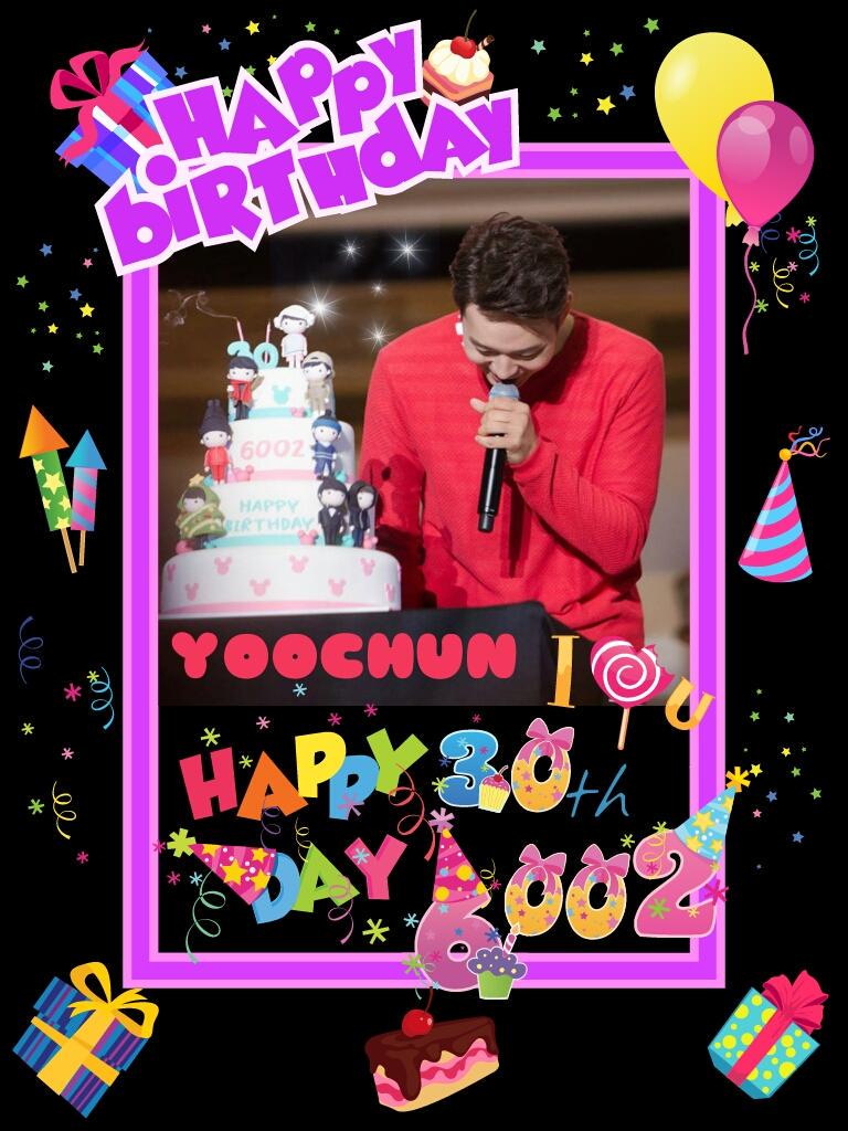 Happy Birthday Park Yoochun oppa~ Happy 6002 day *\\(^0^)/*    