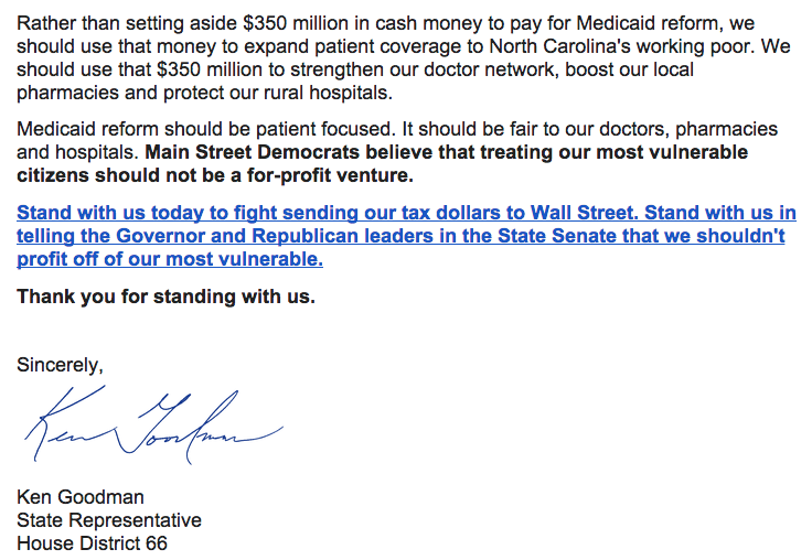 MainStDems's tweet photo. Did you get our latest #MainStDems email from @RepKenGoodman? http://t.co/CM8ysF9gj6 #NCGA #NCPol #NCDem http://t.co/WQaa7xvPdW