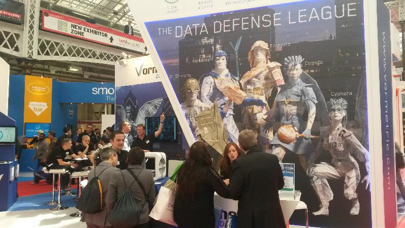 Vormetric's tweet image. Busy day 2 at #Infosec15  You&apos;ll find the #DefenderOfData team on stand C140