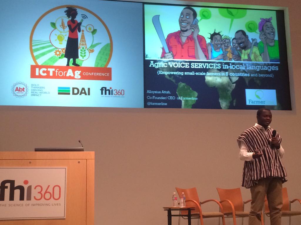 KevRShoe's tweet photo. Great to see Alloysius @farmerline sharing a tech &amp; agric success story from Ghana (and beyond) #ICTforAg @VotoMobile http://t.co/Riu3qjSqtt