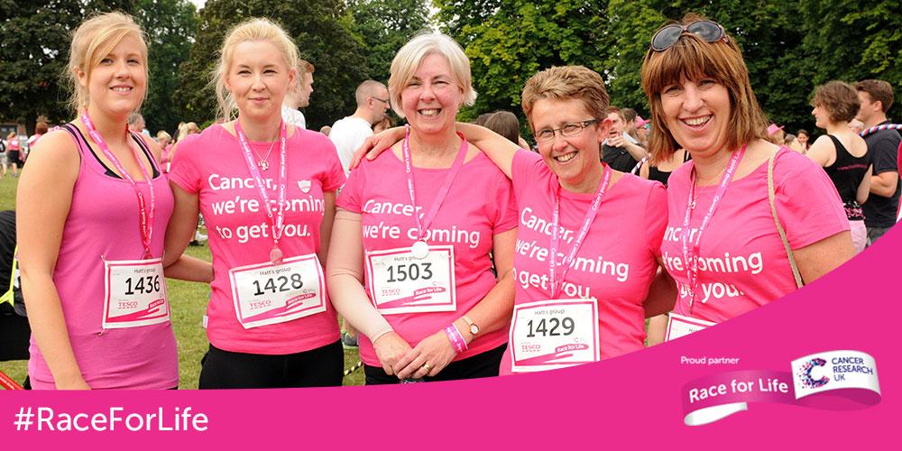 Tesco's tweet image. We’re almost halfway through #RaceforLife. Show your support with a cheeky donation tes.co/S5PAfg