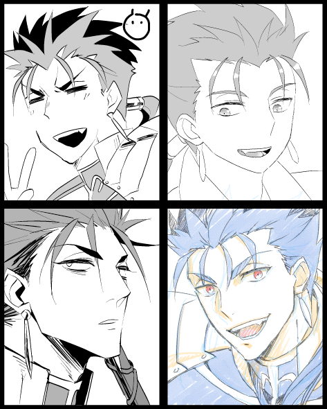4人分 #ふぁぼした相互さんの絵柄真似して誰の絵柄を真似たかバレたら負け 