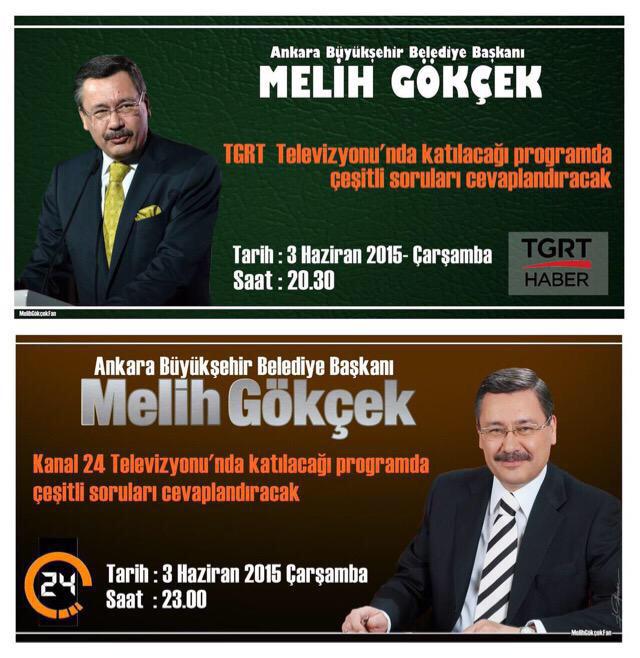 Başkan <a href="/06melihgokcek/">İbrahim Melih Gökçek</a> Bu akşam Önce TGRT'de Sonra Kanal 24 TV'de Bomba Gibi videolar paylaşacak. #GökçekinSonBombası