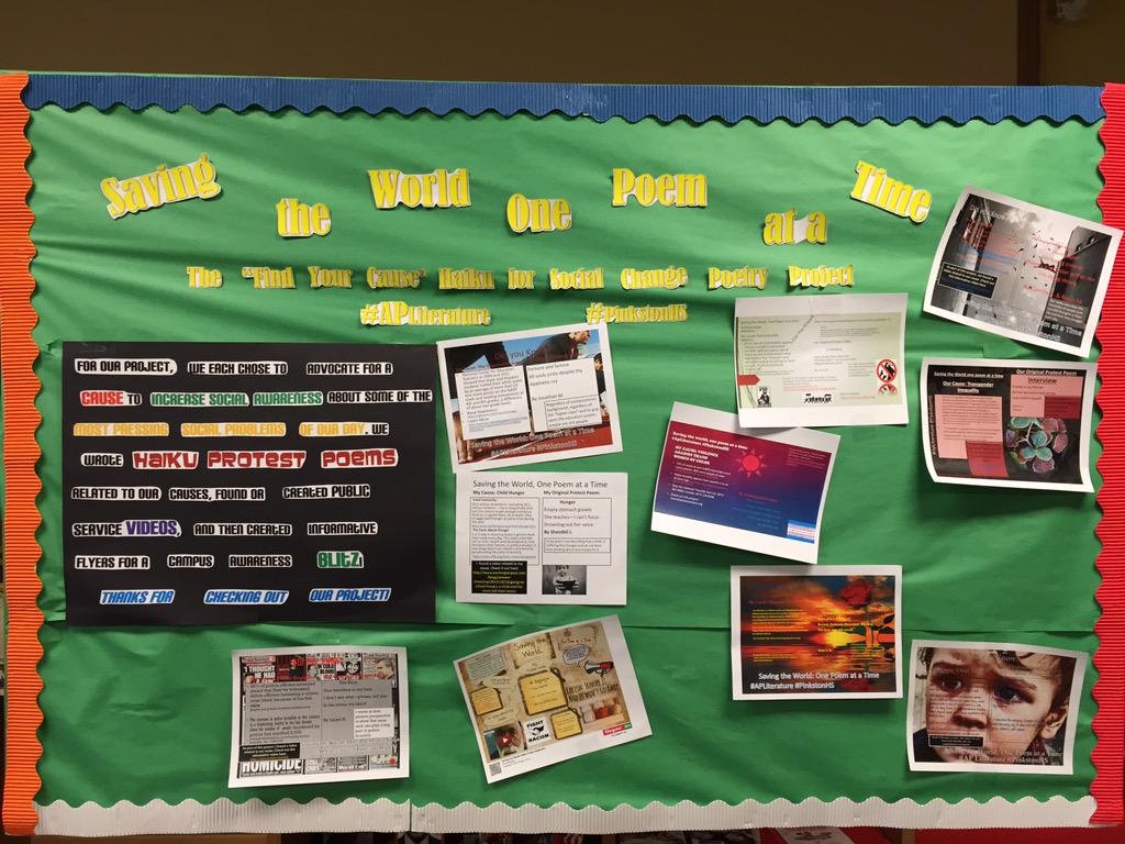 LGPLibrary's tweet photo. Vikings love Ms. Menzies' AP English "Haiku for Social Change" Project!!! @DISD_Libraries #APLiterature #PinkstonHS http://t.co/7WLOoxCKjz