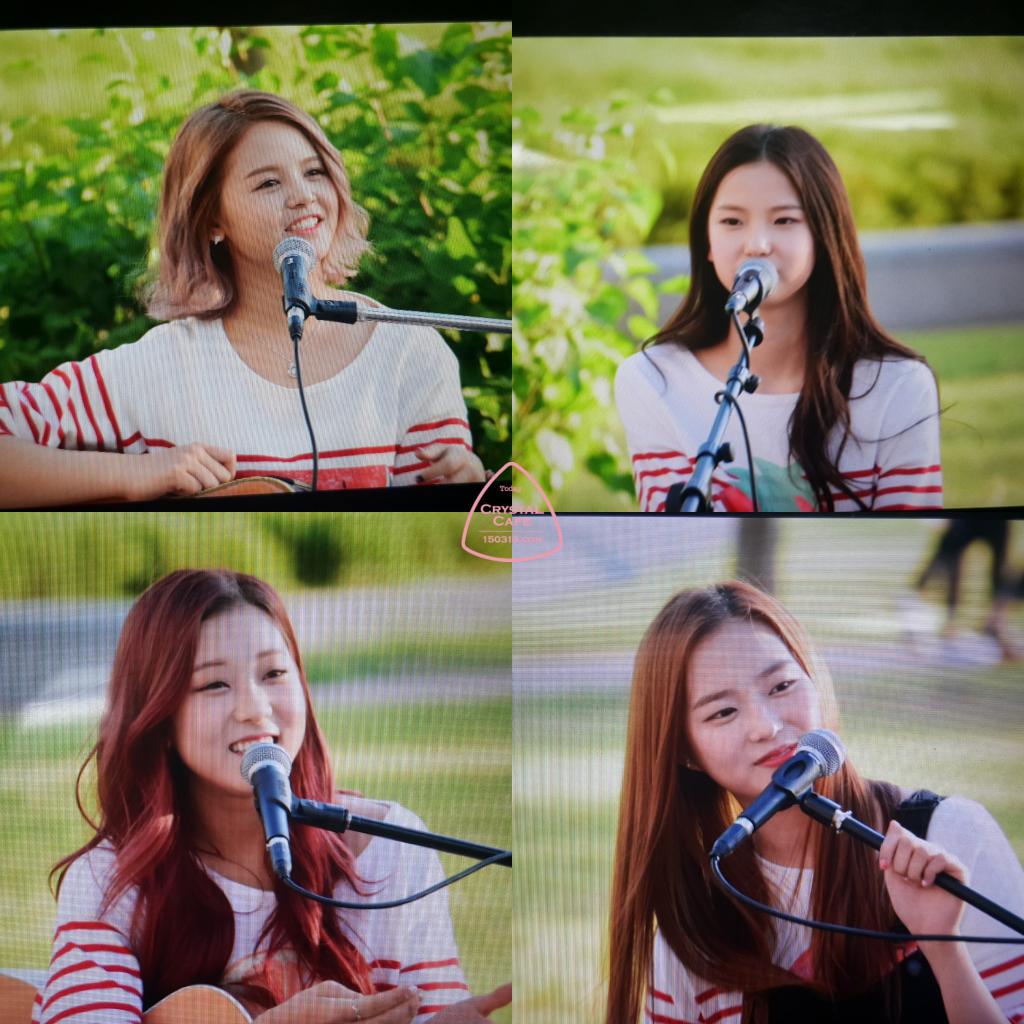 CLCSTORY's tweet photo. [PICTURE] Fan taken pictures of CLC at their busking event yesterday. #CrystalClearQuestion (Cr. Crystal Cafe) http://t.co/bH3qXNH9Ho