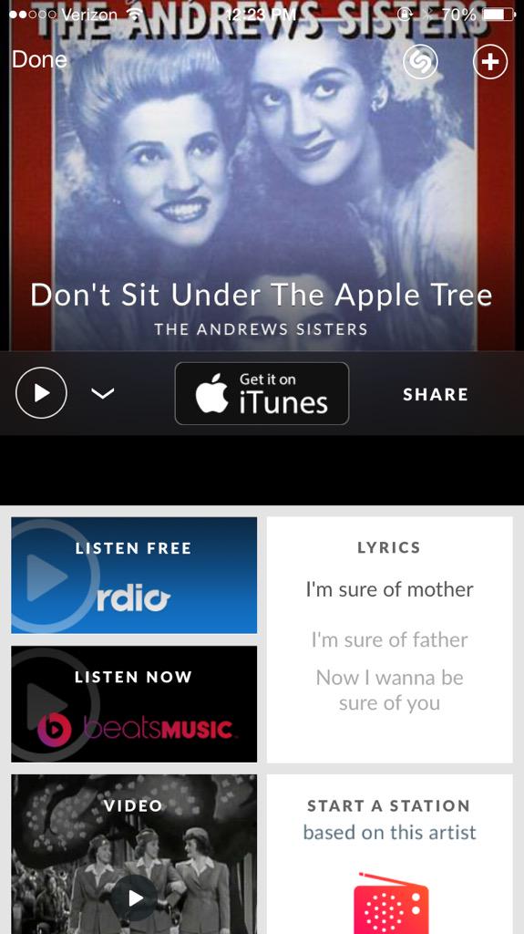 PLLtheories901's tweet photo. this is the song that was playing when Ali got a blocked called. by the Andrews sisters..... Hmmmmm http://t.co/9LmdVRstcE