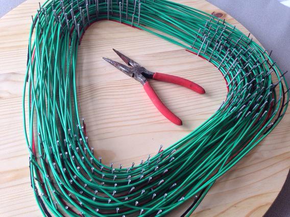 KJRoscoe's tweet photo. 128' of wire. 5 band aids and Thats a wrap...sort of. Glue and paint next. #lifeatlevatas http://t.co/iJp38d38Pt