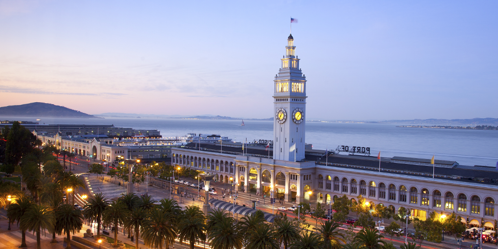 Uber's tweet image. In the last 5 years: 1,951,668 trips have ended at the Ferry Building in San Francisco. #UberDATA
