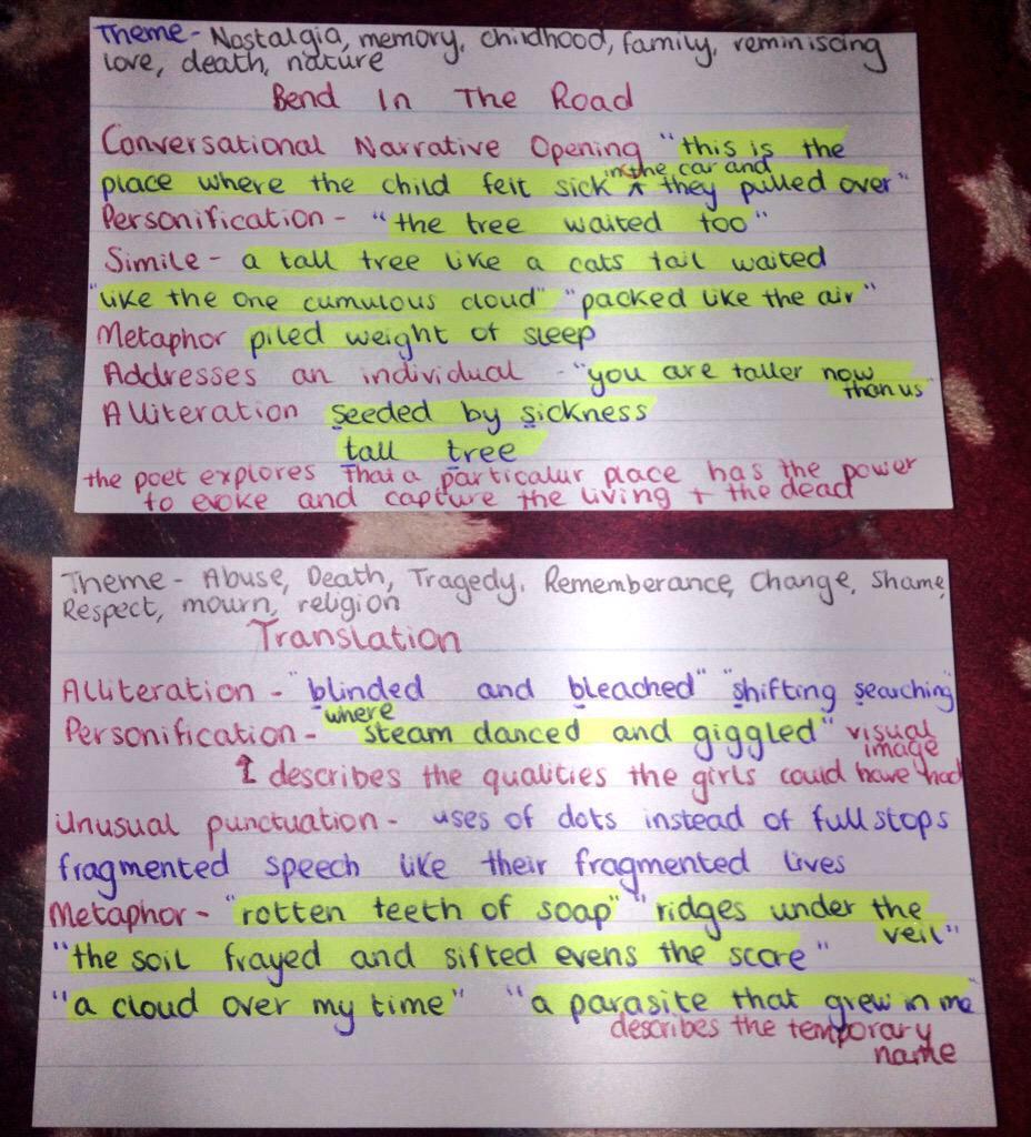tarawbu's tweet photo. Poetic Styles for Ni Chuilleanain if anyone wants em! @LeavingCert_ @leavingcert15x @leaving2015cert @whosefailingtoo http://t.co/evOWeUJFji