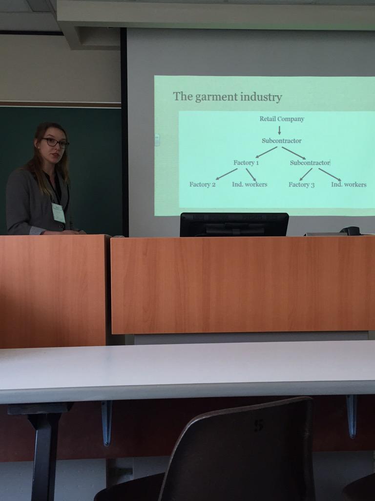 UndercurrentID's tweet photo. Marion Champoux-Pellegrin states the garment industry is so complex its hard to know who the workers are. #DevInsight http://t.co/am7tsYYm4T