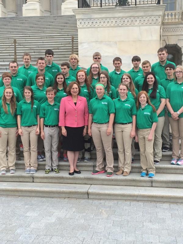 Nebraska 4-H'ers meet with Senator Deb Fisher today. #CapitolHillDay #4HCWF