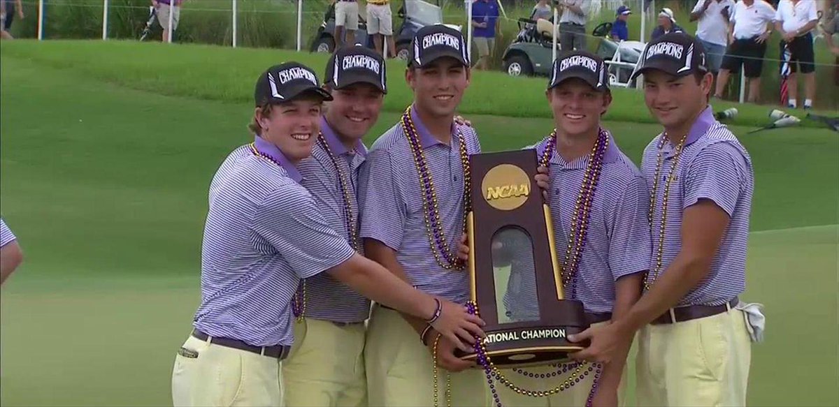 Congrats to <a href="/LSUMensGolf/">LSU Men's Golf</a> on the 2015 Men's #NCAAGolf Championship! The Tigers will join us live in-studio tomorrow.
