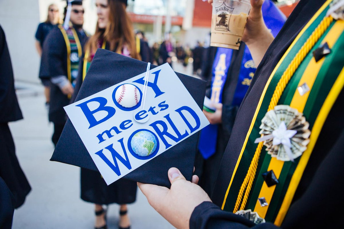 CalPoly's tweet photo. Decorate your Grad Caps &amp; tag #CalPolyCaps on social media for a chance to be featured during Finals Week! http://t.co/dhGYVB8BEF