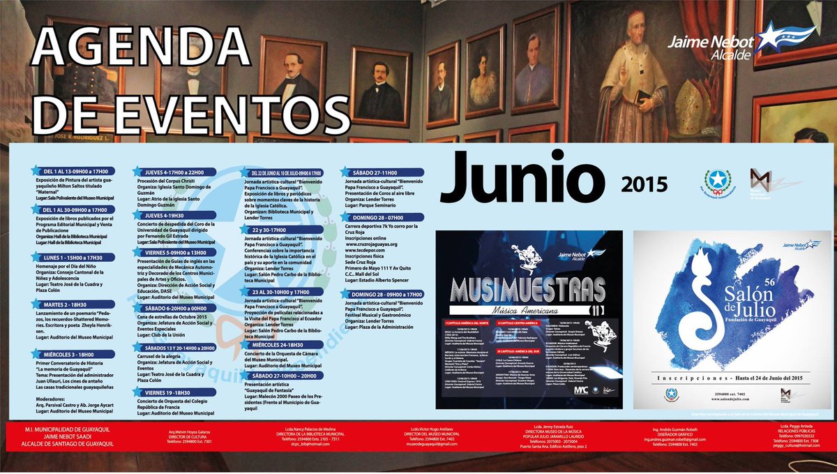RT <a href="/MUMG1/">MuseoMunicipalGye</a>: <a href="/CulturaEcuador/">Cultura Ecuador</a> <a href="/lalowong/">lalo wong</a> <a href="/alcaldiagye/">Muy Ilustre Municipalidad de Guayaquil</a> presenta Agenda Cultural #Guayaquil RT