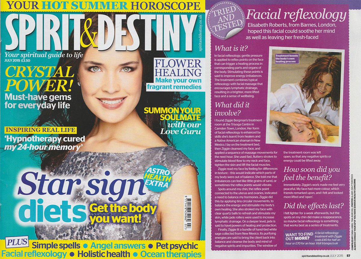 ZoneFaceLift's tweet photo. #BergmanMethod #reflexologyhour @BergmanMethod Facial reflexology makes the front cover of Spirit & Destiny http://t.co/UIS6zK6dyW