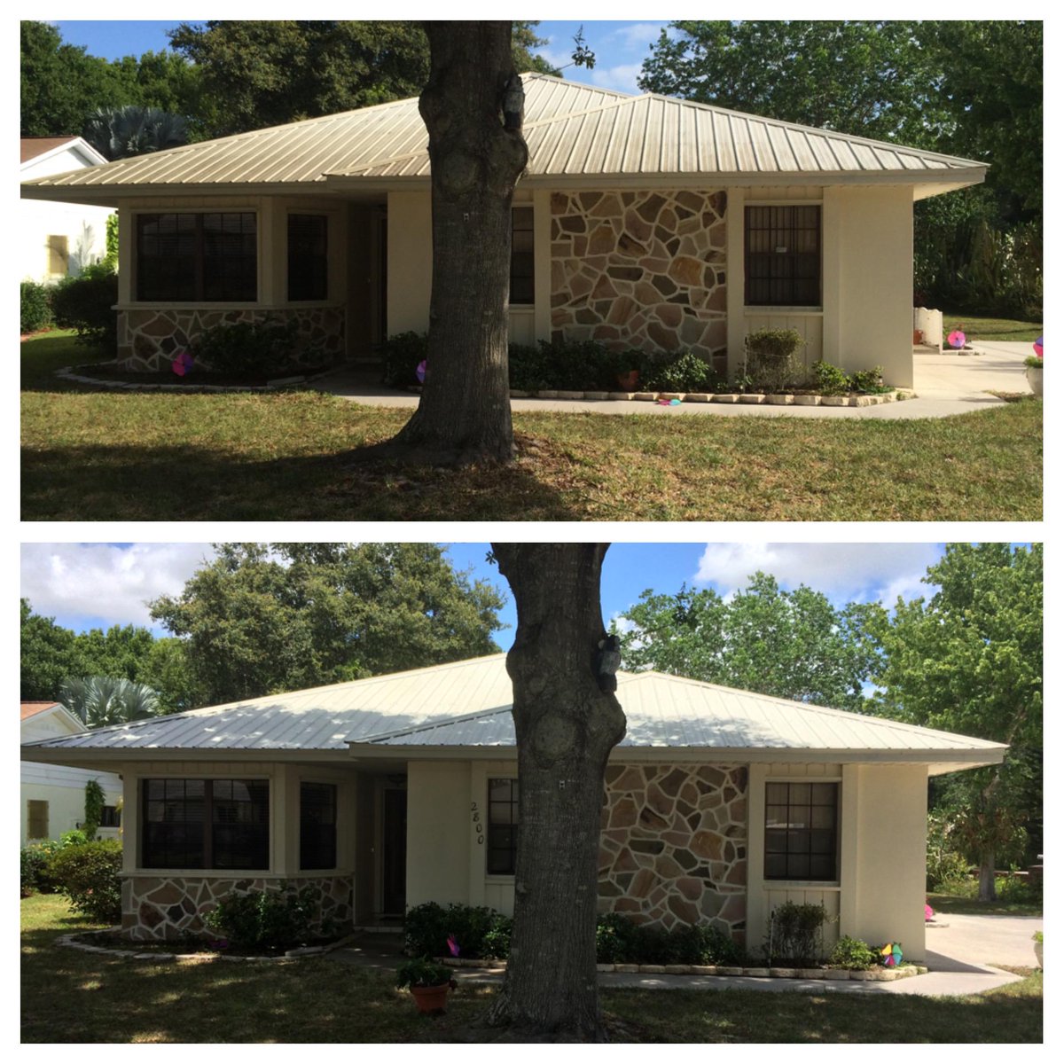 infoppw's tweet photo. We even do clean that nasty mold and bacteria off metal roofs.....check it out ! Here's one we did in Vero Beach FL. http://t.co/vy2WJyETdy