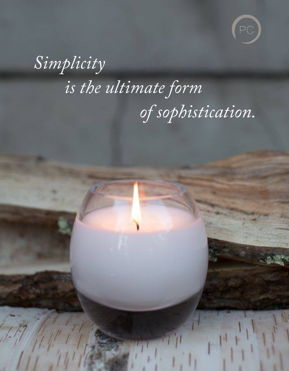 ProsperityCndle's tweet photo. Simplicity is the ultimate form of sophistication. #ForeverCandle #ProsperityCandle #Simplicity http://t.co/yJXGobCLN3