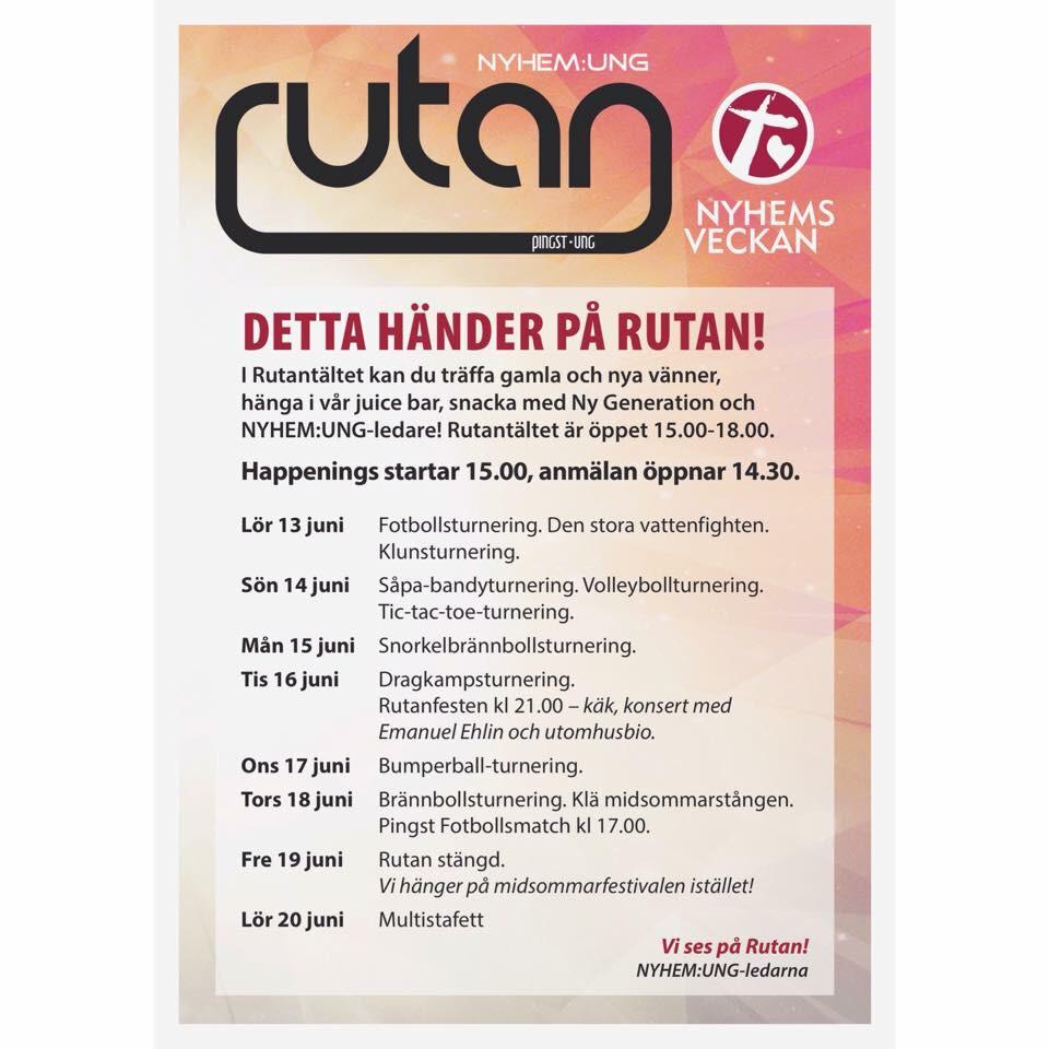Varje eftermiddag har NYHEM:UNG happenings på Rutan! Börja ladda redan nu så ses vi där! #nyhem15 #nyhemung