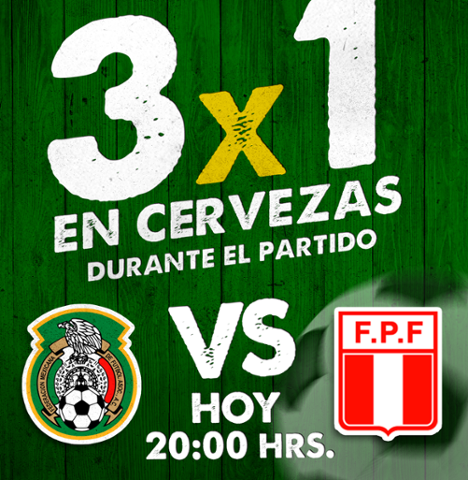 Dayvasostux's tweet photo. 3x1 EN CERVEZAS al disfrutar del partido con nosotros http://t.co/9qUxq6ZBFR