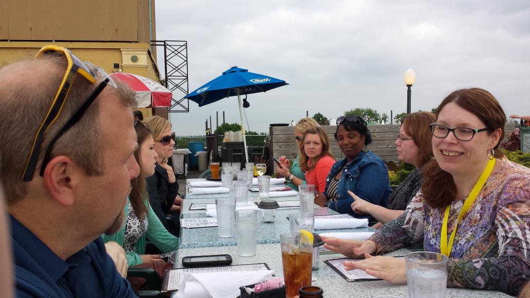 ddrsheden's tweet photo. After a long day of learning Direct Loans, enjoying a meal with a view of downtown Indy. #MYMASFAA @FountainSqIndy http://t.co/opKYG9n6Oe