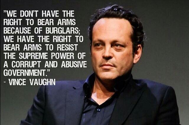 GunThinkDotCom's tweet photo. Vince Vaughn nailed it. 

#2A #SecondAmendment #NRA #Guns #Hollywood #GunThink http://t.co/j4mRsMRrhW