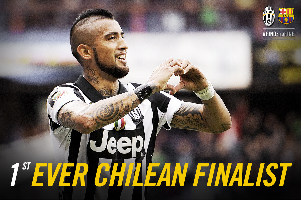 .@kingarturo23 is set to become the first ever Chilean to play in a #UCLfinal! #VamosArturo #FinoAllaFine #JuveFCB