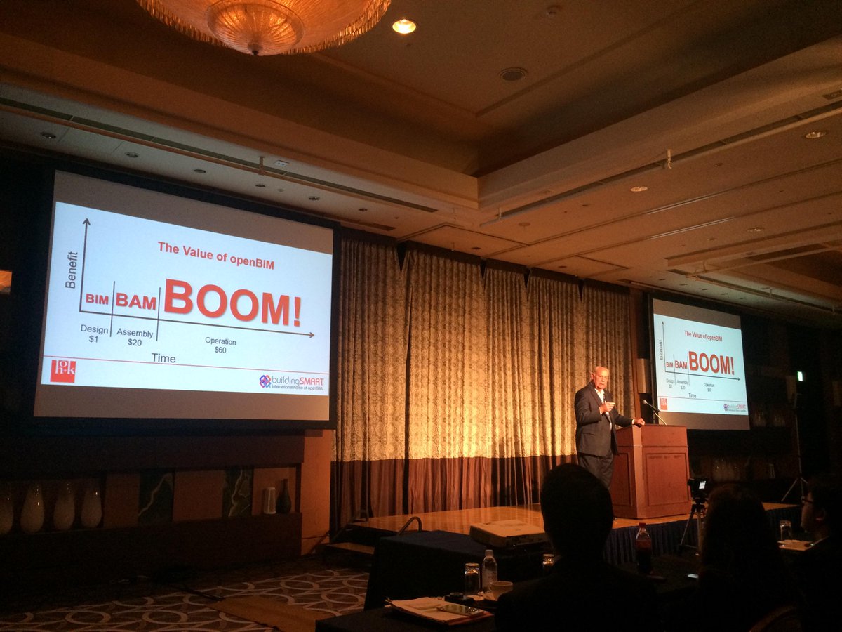 varkonyi67's tweet photo. about OpenBIM: "I want to use the sw of my choice for a particular part of the building" #KCC2015, Tokyo. http://t.co/PY84RP2yzR