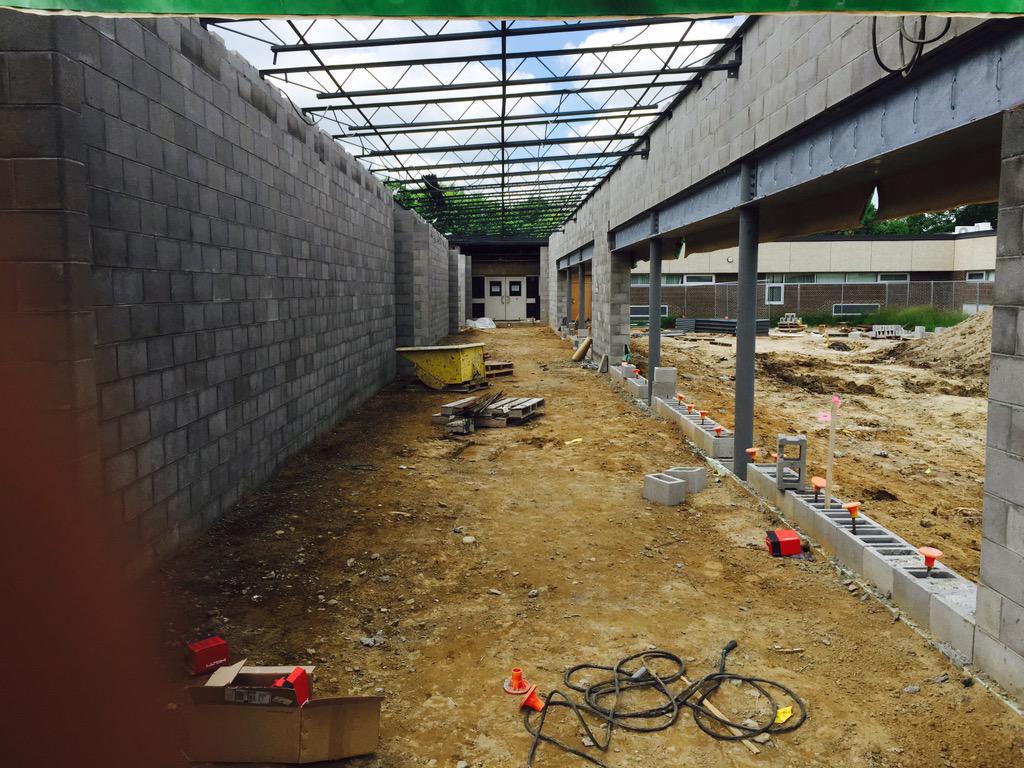 BusinessBarr's tweet image. Construction of the new classrooms at Novi Meadows is taking shape.