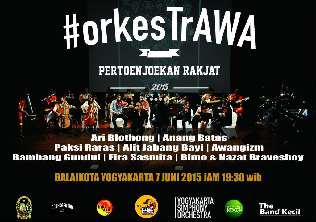 infojogja's tweet photo. #event | Malam ini 19.30, 

Pertunjukan Untuk Rakyat #orkesTrAWA 

@ Balai kota Yogya  

HTM: Free. via @yso_music 

http://t.co/HtVEKMTwaK
