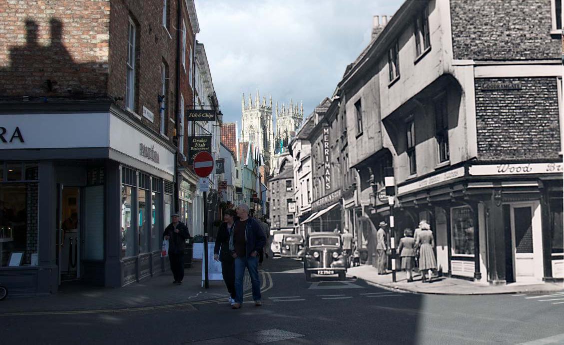 Yorkpastandpres's tweet photo. York - Then &amp; Now - Merged Low Petergate @itvcalendar @YorkDigitalCity @explore_digital @DiscoverYork @dringlibrary http://t.co/Ah2UWE2sA2