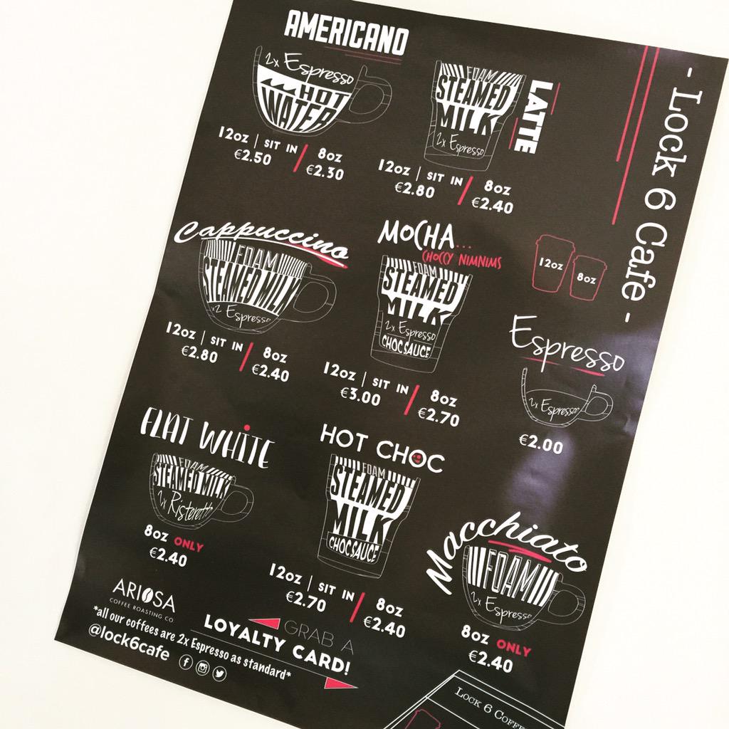 Lock6Cafe's tweet image. New @lock6cafe #CoffeeMenu. Making life easier for everyone! #Coffee #CoffeeShop #DublinCoffee