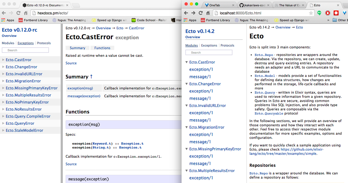milmazz's tweet image. Getting rid of HTML frames on #ExDoc. There&apos;s a bunch of changes in this new PR #myelixirstatus