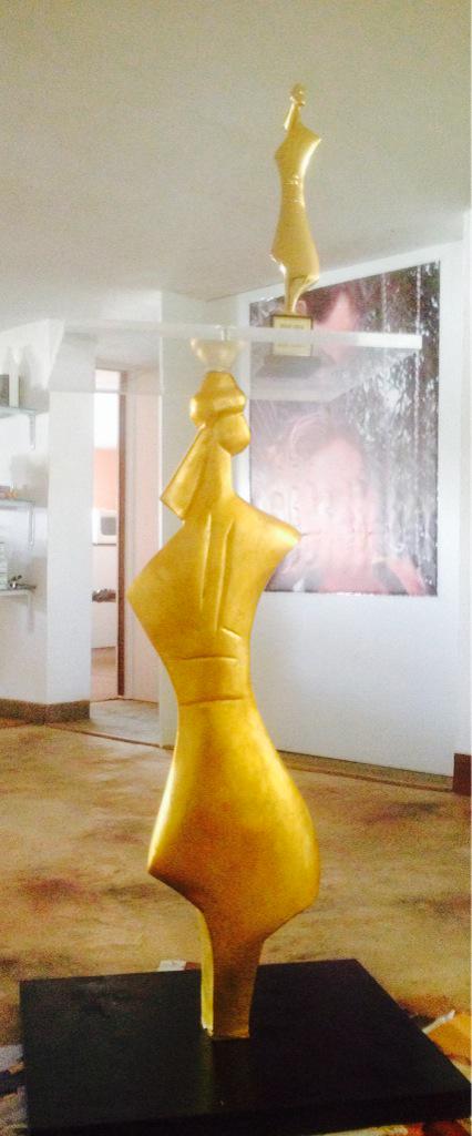 caveofart's tweet photo. منحوتة Biaf التي ستوضع عليها جوائز المكرمين في ZAITUNA bay 2015 تنفيذ غاندي بو ذياب http://t.co/3ygWXjNvrR