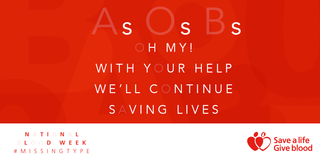 GiveBloodNHS's tweet image. As, Os, Bs oh my! With your help we’ll continue saving patients’ lives. 
Do something amazing #missingtype