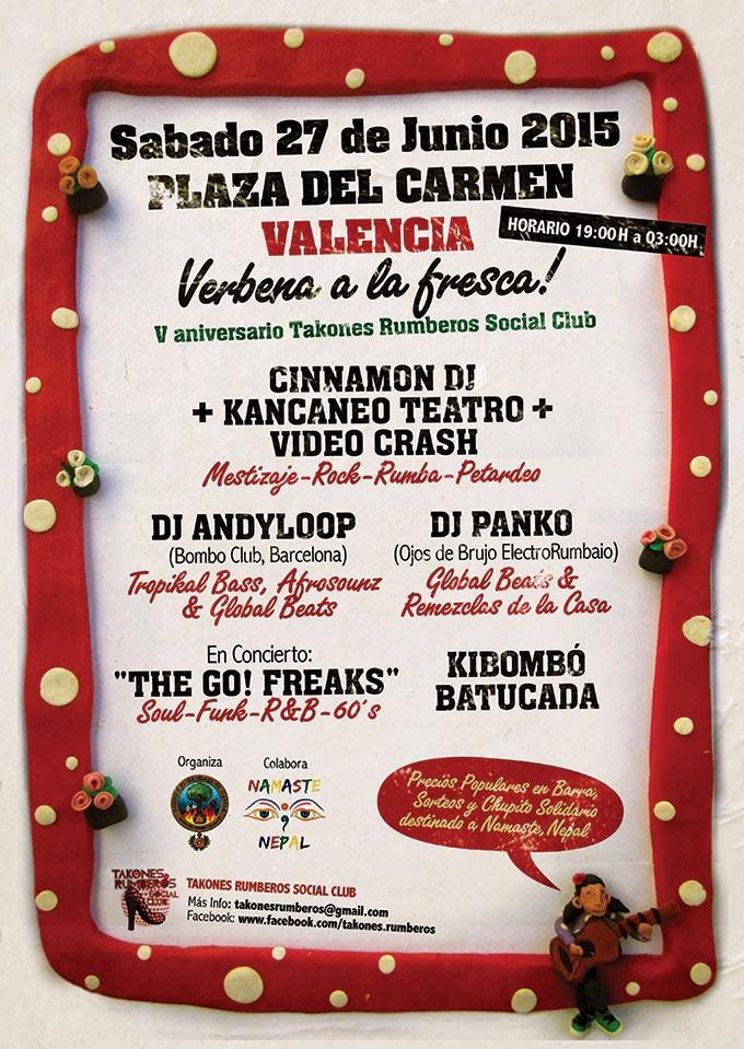 Aaaaah y para rematar el mes verbena a la fresca de <a href="/takonesrumberos/">takones rumberos</a> que no te lo cuenteeeeeeeen. venirsuuuuuuss