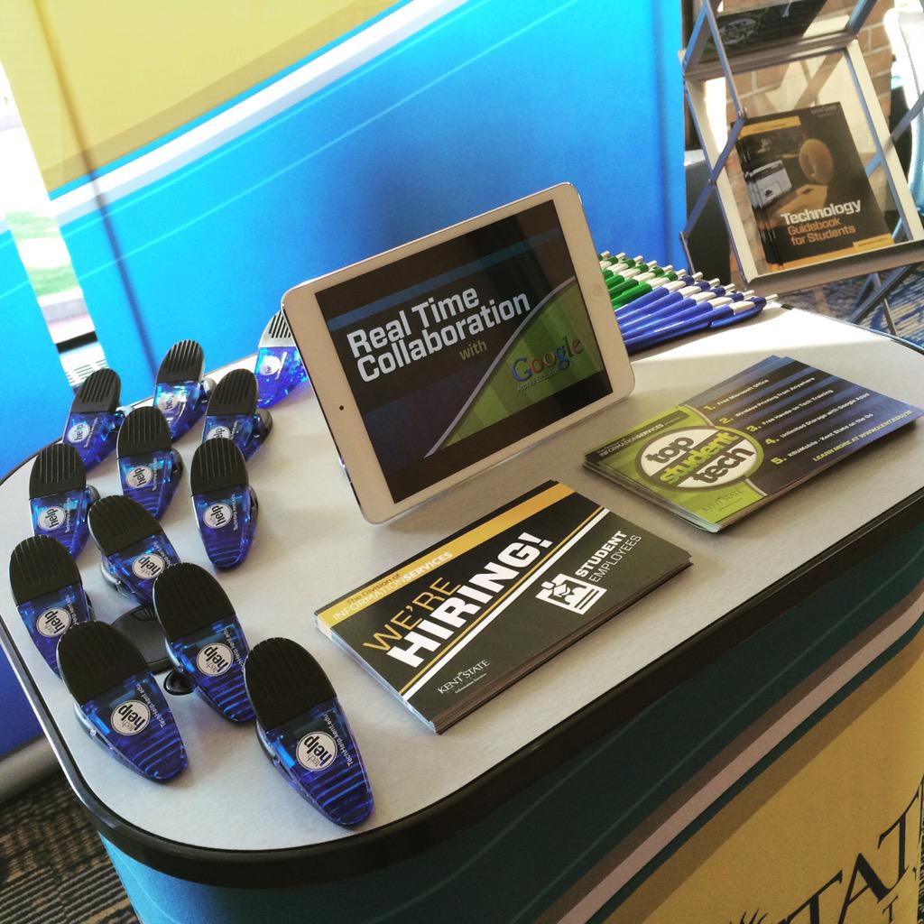 KSUTechHelp's tweet photo. We're rounding out Week 1 of #kentstateDKS - check out our TechHelp booth!  #kentstate #kentstate2019 #KSUbelong http://t.co/JJJ3tWrz1B