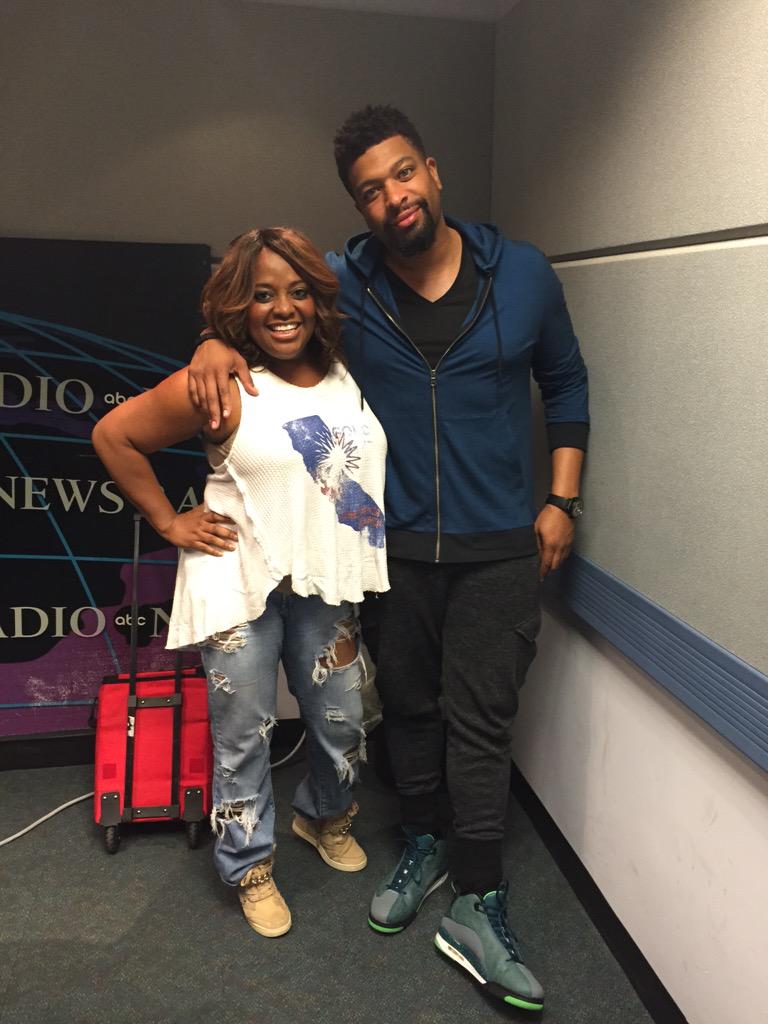 TJMShow's tweet photo. @DeRayDavis and @SherriEShepherd holding it down in the New York studio! http://t.co/XLxUeJZC7U