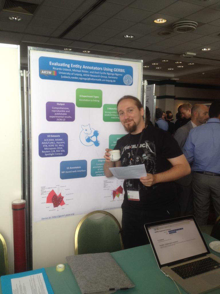 akswgroup's tweet photo. "Evaluating Entity Annotators Using GEBRIL" - Vote for us! #eswc2015 #gebril @Ricardo_Usbeck @NgongaAxel http://t.co/t6bcHaRmZ6