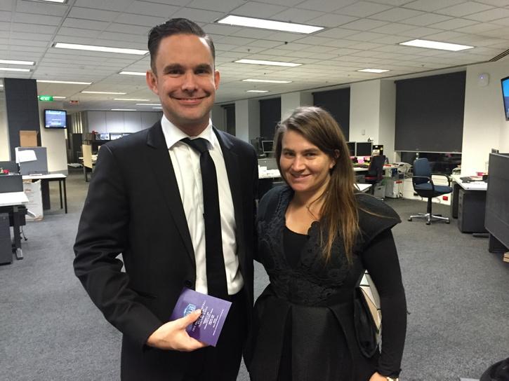AliceHeraldSun's tweet image. CONF Hall of fame legends... Hehe @lukedennehy and @JackieHeraldSun dolled up for #AFL Hall of Fame #CONFlife