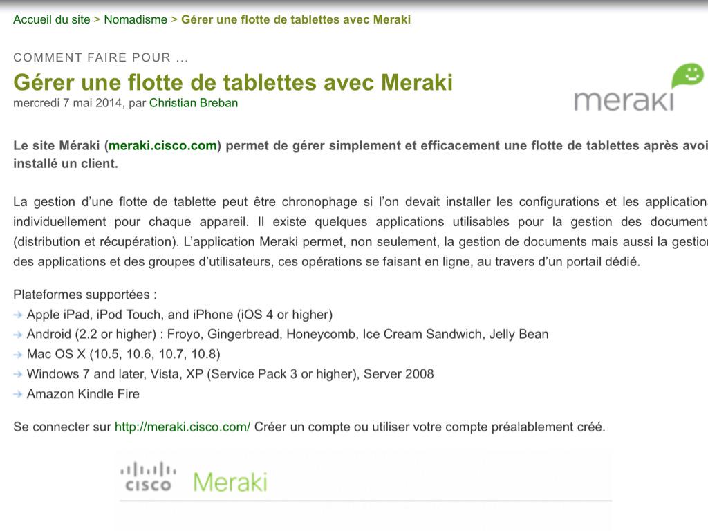 Gérer une flotte de tablettes avec <a href="/meraki/">Cisco Meraki</a> <a href="/SVTdeCreteil/">SVT Créteil</a> svt.ac-versailles.fr/spip.php?artic… #mobilitecreteil