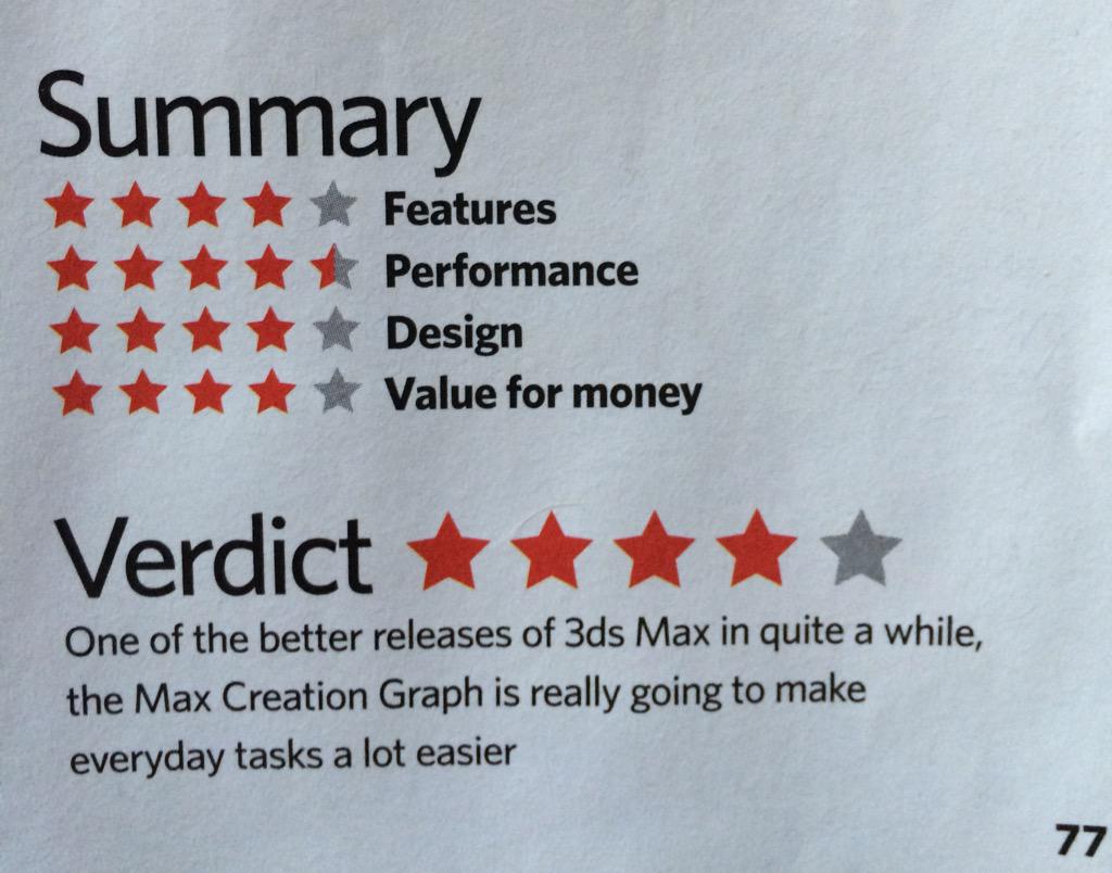 Jamie_Gwilliam's tweet image. Great to see #3dsMax 2016 getting a fantastic review in @3DArtist 4/5 ⭐️⭐️⭐️⭐️.