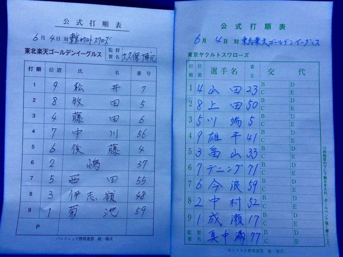 東北楽天ゴールデンイーグルス 神宮で勝ち越して広島へ 今日も全員野球 スタメンはコチラ Rakuteneagles 笑顔 紙青い Http T Co R7ozf4zqih