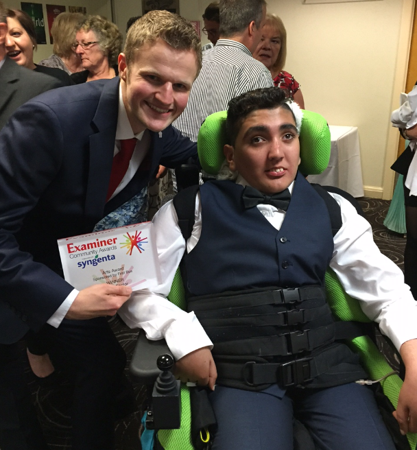 ForgetMNotChild's tweet photo. Congratulations Usman (r/up Young Personality) and @alexbray2 (winner arts award) at last night's #ECA15! #Proud http://t.co/qFrQrqCR5E